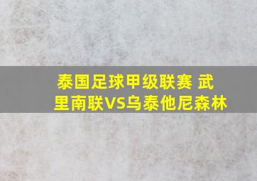 泰国足球甲级联赛 武里南联VS乌泰他尼森林